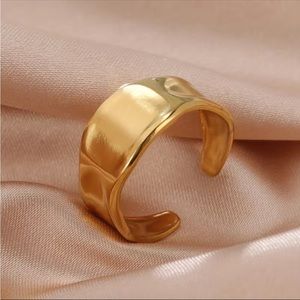 18k Gold Boho Chunky Cuff Ring